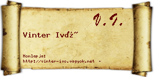 Vinter Ivó névjegykártya