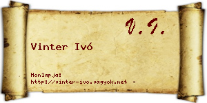 Vinter Ivó névjegykártya